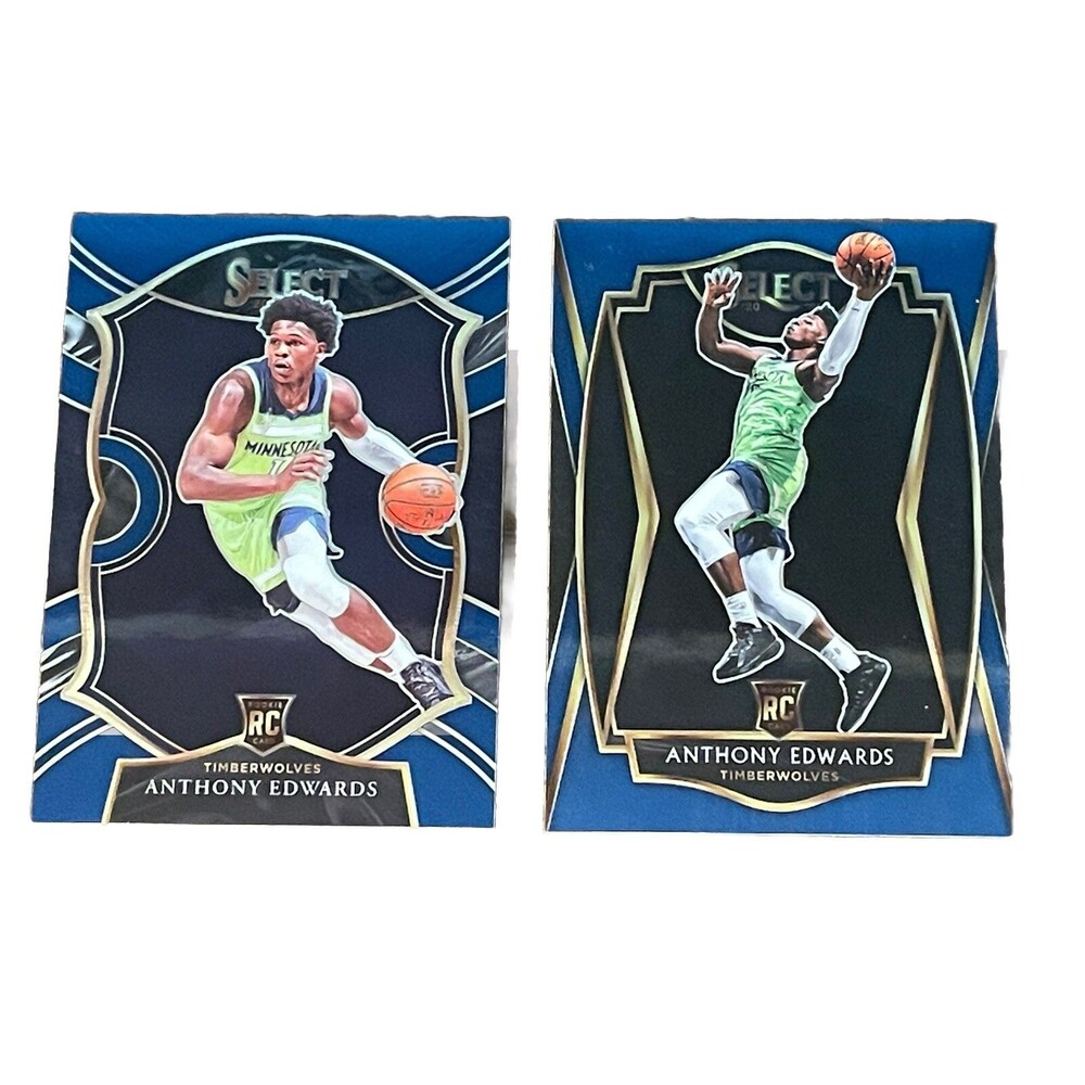 2020-21 Panini Select Anthony Edwards Premier #169 Concourse #61 RC Rookie Blue